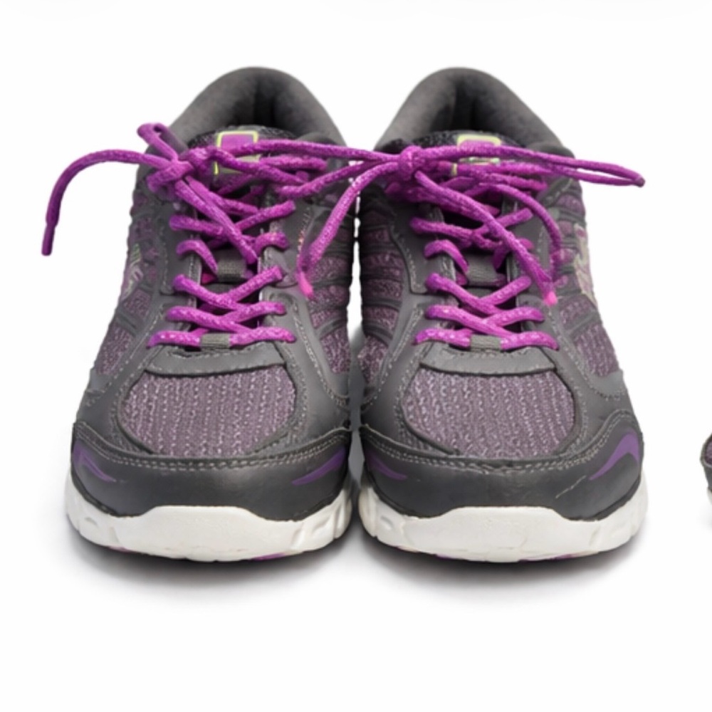 Purple and Gray Athletic Shoes